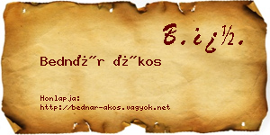 Bednár Ákos névjegykártya